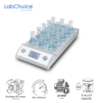 LCD 15 Channel Magnetic Stirrer Aluminium Work Plate up to 0.4 L Capacity LabChoice Australia