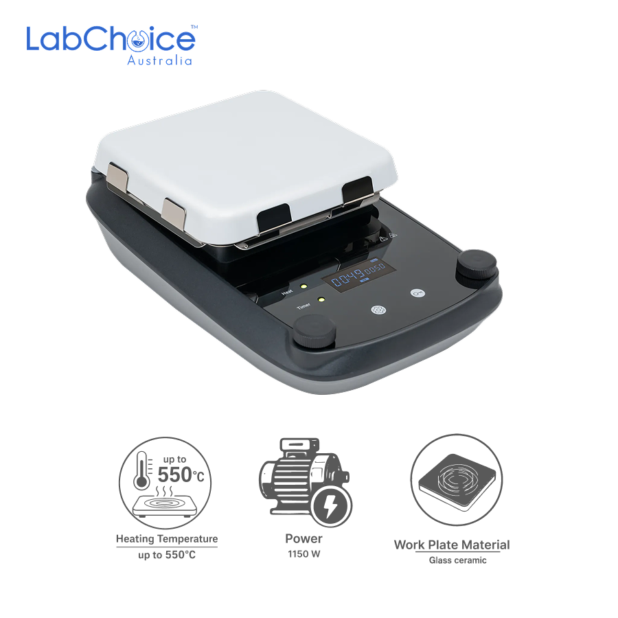 LCD Digital Hotplate with 7 Inch Glass Ceramic Plate and Heating Temperature up to550°C -LabChoice Australia LCD Digital Hotplate with 7 Inch Glass Ceramic Plate and Heating Temperature up to550°C LabChoice Australia