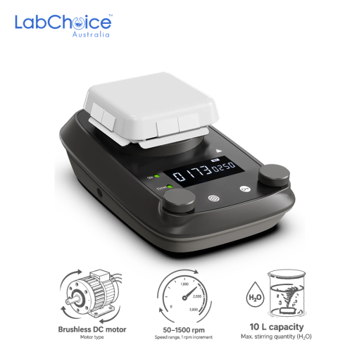 LCD Glass Ceramic Magnetic Stirrer 4 Inch up to 10 L Capacity LabChoice Australia 2