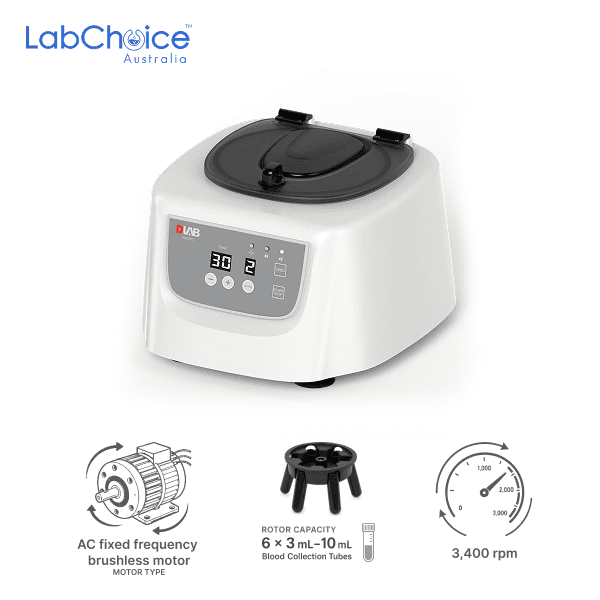 Low Speed Blood Tube Centrifuge with 6 Place Rotor up to 3400 rpm LabChoice Australia
