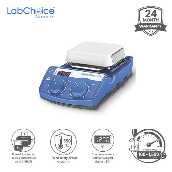 Magnetic Stirrer Hotplate IKA C Mag HS4 with Ceramic Heating Plate LabChoice Australia
