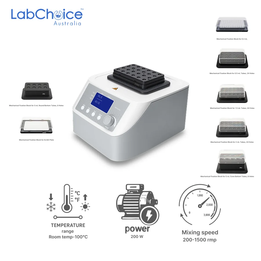 LCD Digital Thermo Mix with Heating, Mixing, Touch Operation and Choice of 1 Heating Block-LabChoice Australia (1) LCD Digital Thermo Mix with Heating Mixing Touch Operation and Choice of 1 Heating Block LabChoice Australia 1