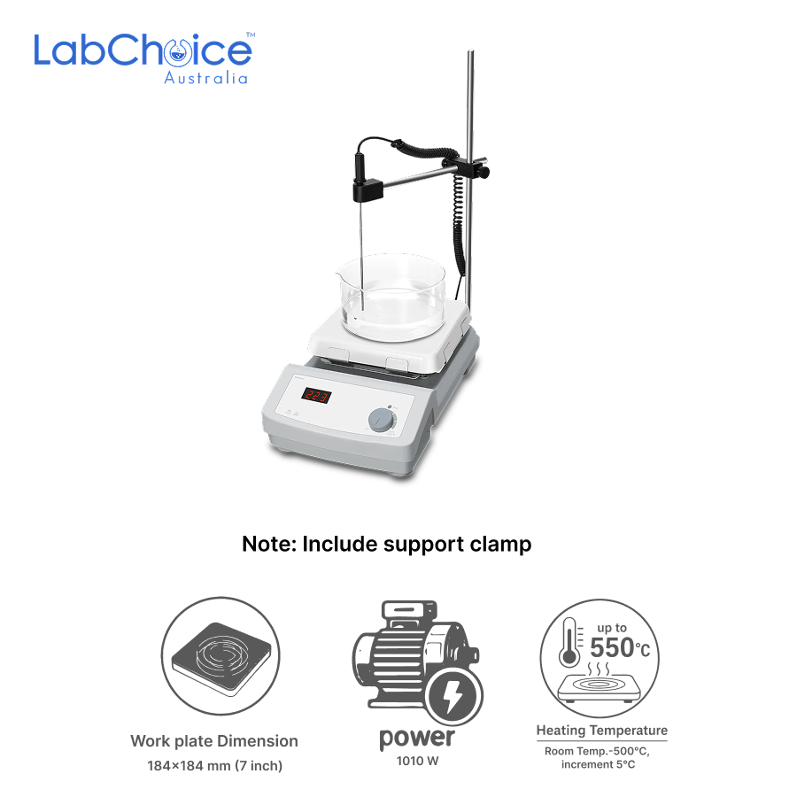 LED Digital Glass Ceramic Hotplate 7 Inch Heating Temperature up to 550°C LabChoice Australia 2