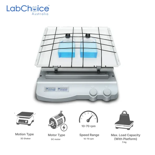Large Multifunctional 3D Shaker with Dish Platform, 9° Tilt, 5 kg Load Capacity