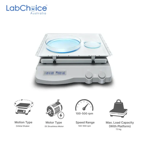 Large Multifunctional Orbital Decolorizing Shaker with Universal Attachment, 100-500 rpm