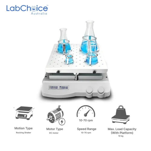 Large Multifunctional Rocking Shaker with Dish Platform, 9° Tilt, 10 kg Load Capacity