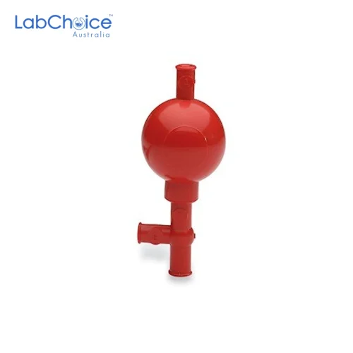 Red Rubber Pipette Filler Bulb 3 Valve Silicone Type LabChoice Australia