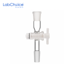 Straight Flow Control Adapter with PTFE Stopcock BORO 3.3 LabChoice Australia 1