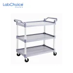 3 Shelf Laboratory Trolley Aluminium Frame Polypropylene Shelves LabChoice Australia