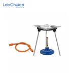 Bunsen Burner Kit with Rubber Tube, laboratory gas burner set with tripod stand, wire gauze mat and clay pipe, LabChoice Australia