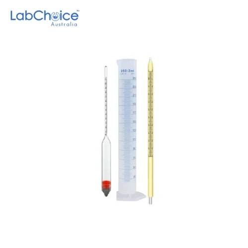 Density Hydrometer Kit with Measuring Cylinder and Thermometer, 800 to 850 kg/m³