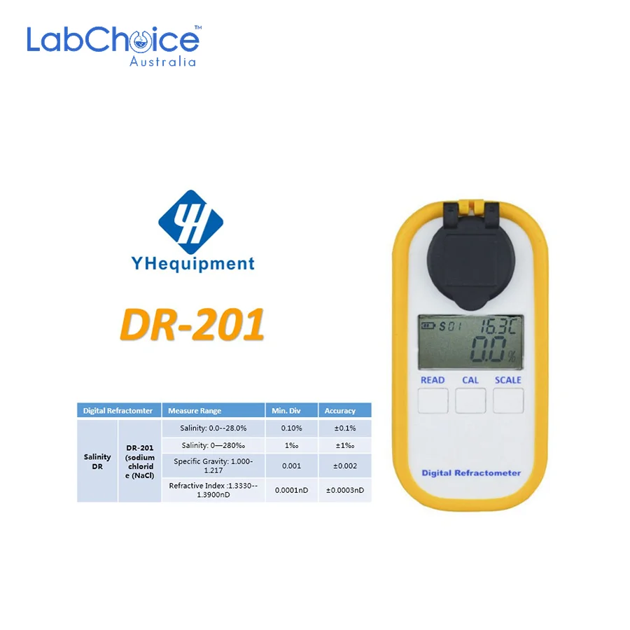 Digital Salinity Refractometer 0 to 28 RI 1.3330 to 1.3900 LabChoice Australia