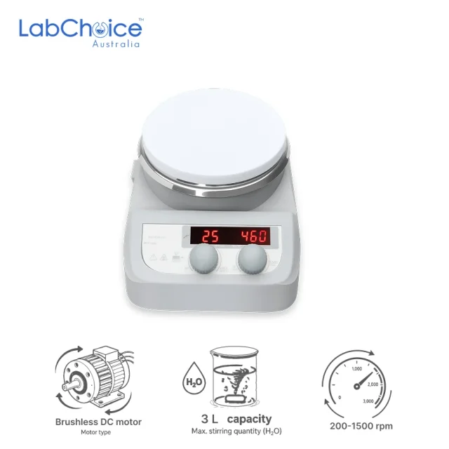 Double LED Digital Hotplate Magnetic Stirrer Stainless Steel with Ceramic coated hotplate up to 3L Capacity Double LED Digital Hotplate Magnetic Stirrer Stainless Steel with Ceramic coated hotplate up to 3L Capacity - Image 1