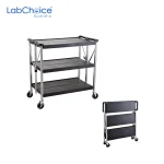 Folding 3 Shelf Laboratory Trolley with Brakes LabChoice Australia
