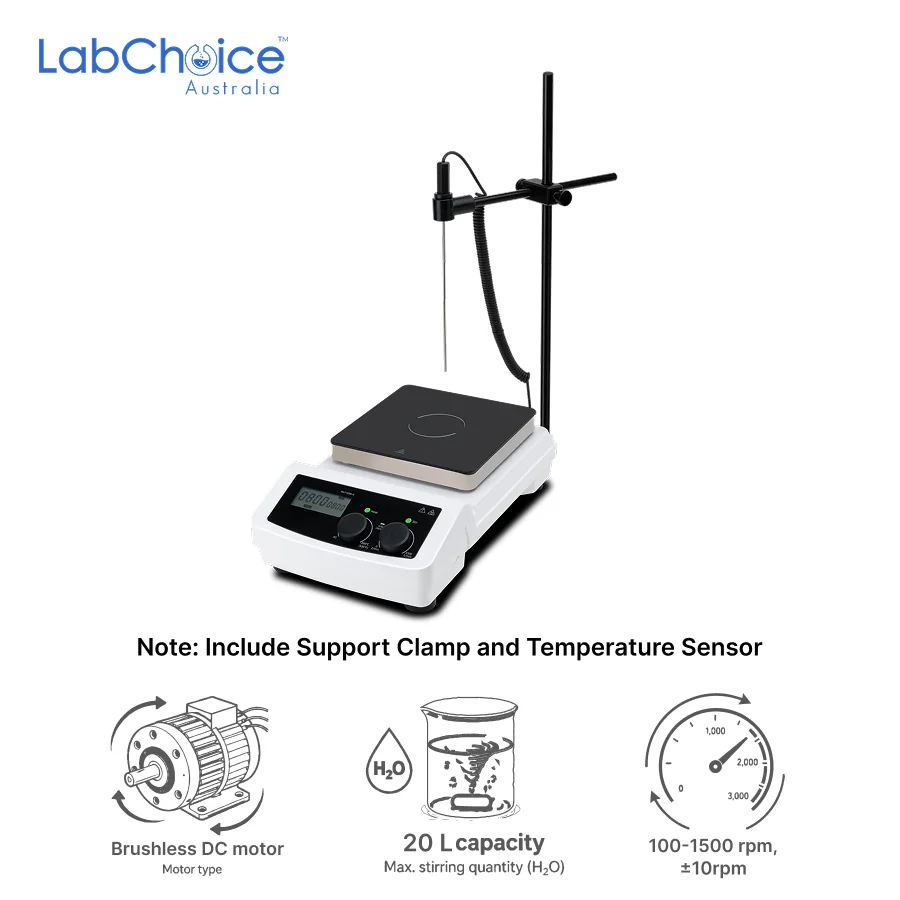 LCD Digital Infrared Heating Magnetic Stirrer with Package, 7 Inch, up to 20 L Capacity-LabChoice Australia LCD Digital Infrared Heating Magnetic Stirrer with Package 7 Inch up to 20 L Capacity LabChoice Australia