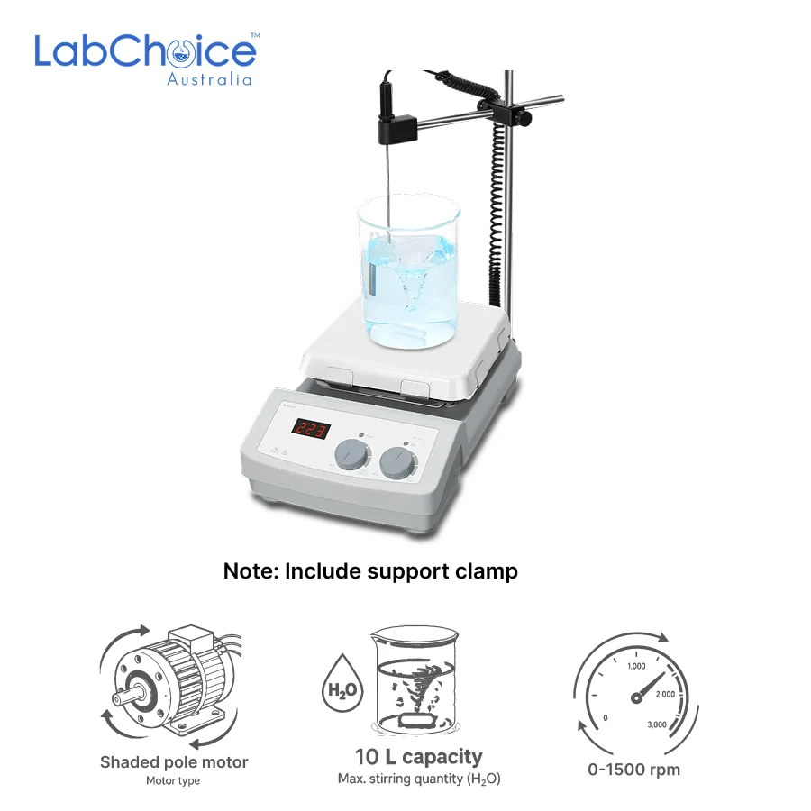 LED Magnetic Hotplate Stirrer with Package, 7 Inch Glass Ceramic Plate, up to 10 L Capacity-LabChoice Australia (1) LED Magnetic Hotplate Stirrer with Package 7 Inch Glass Ceramic Plate up to 10 L Capacity LabChoice Australia 1