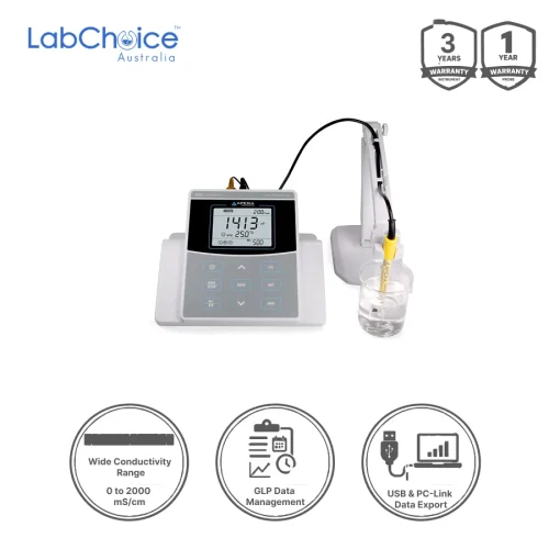 Conductivity Meter Kit EC820 Precision Benchtop with BPB Glass Electrode, 0 to 2000 mS/cm - Image 1