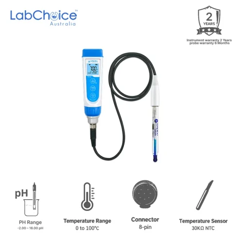 Handheld pH Meter Tester Kit for Strong Alkaline and High Salinity Water with LabSen 845 ATC Electrode, -2.00 to 16.00 pH - Image 1