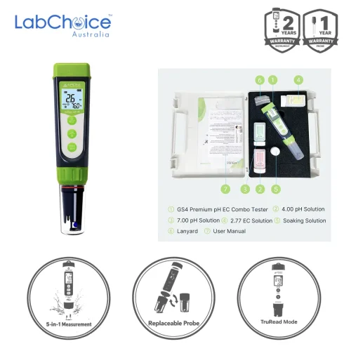 Pen Tester Kit 5-in-1 for pH/EC/ppm/Temperature, GroStar® GS4 Gen II