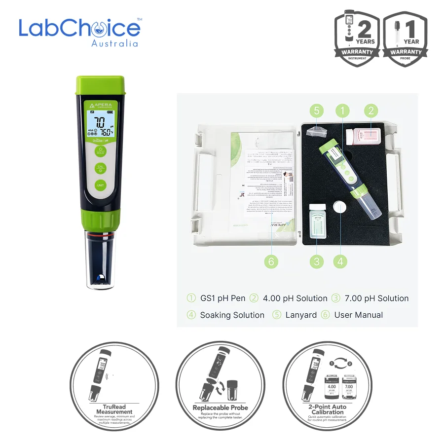 Pen Tester Kit for pH Testing GroStar® GS1 Gen II Replaceable Probe LabChoice AU 4