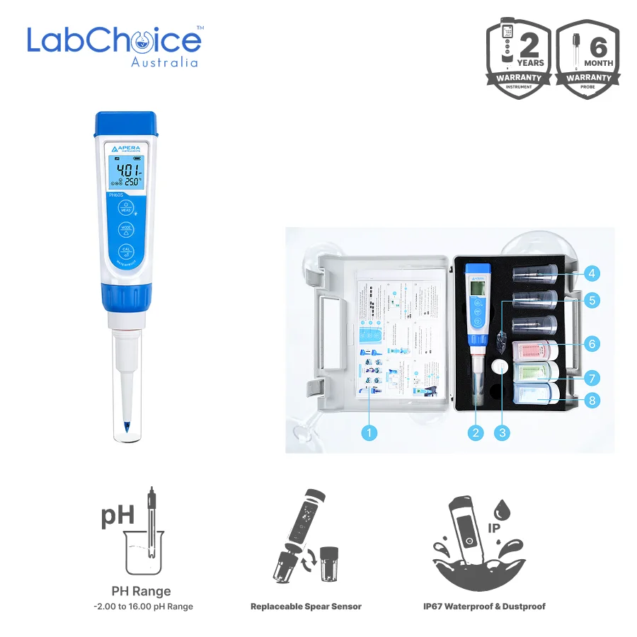 Premium Pocket Spear pH Tester Kit PH60S-LabChoice AU (1) Premium Pocket Spear pH Tester Kit PH60S LabChoice AU 1