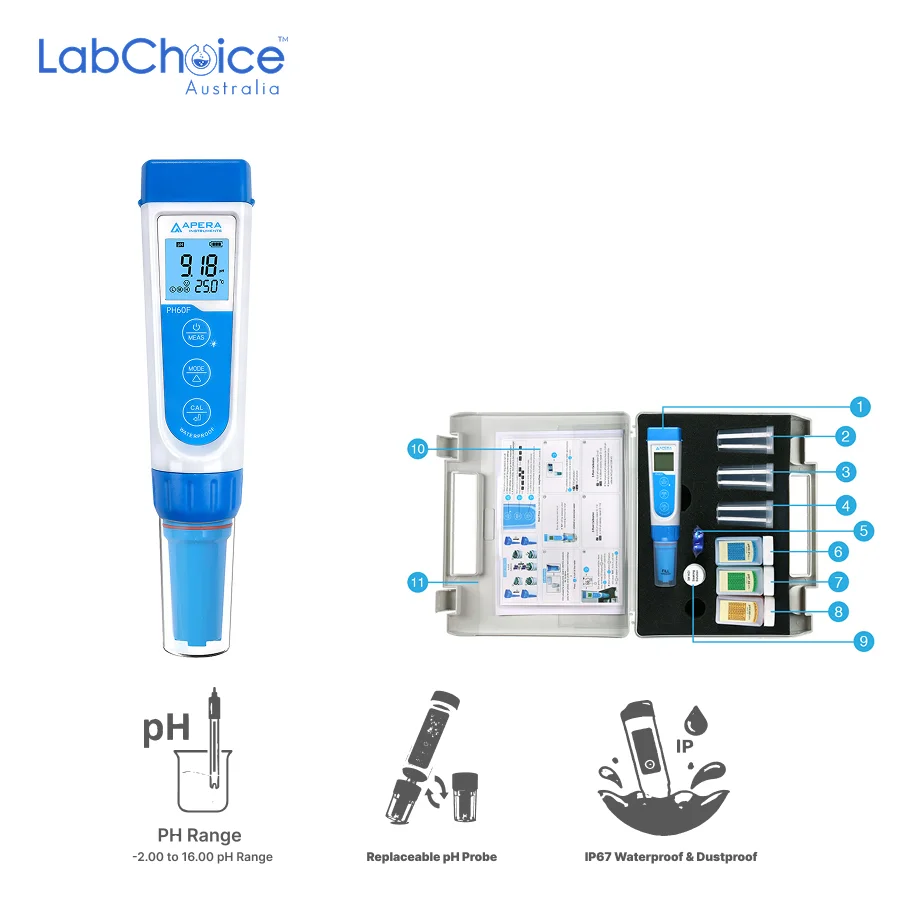 Premium Pocket pH Tester Kit PH60F LabChoice AU