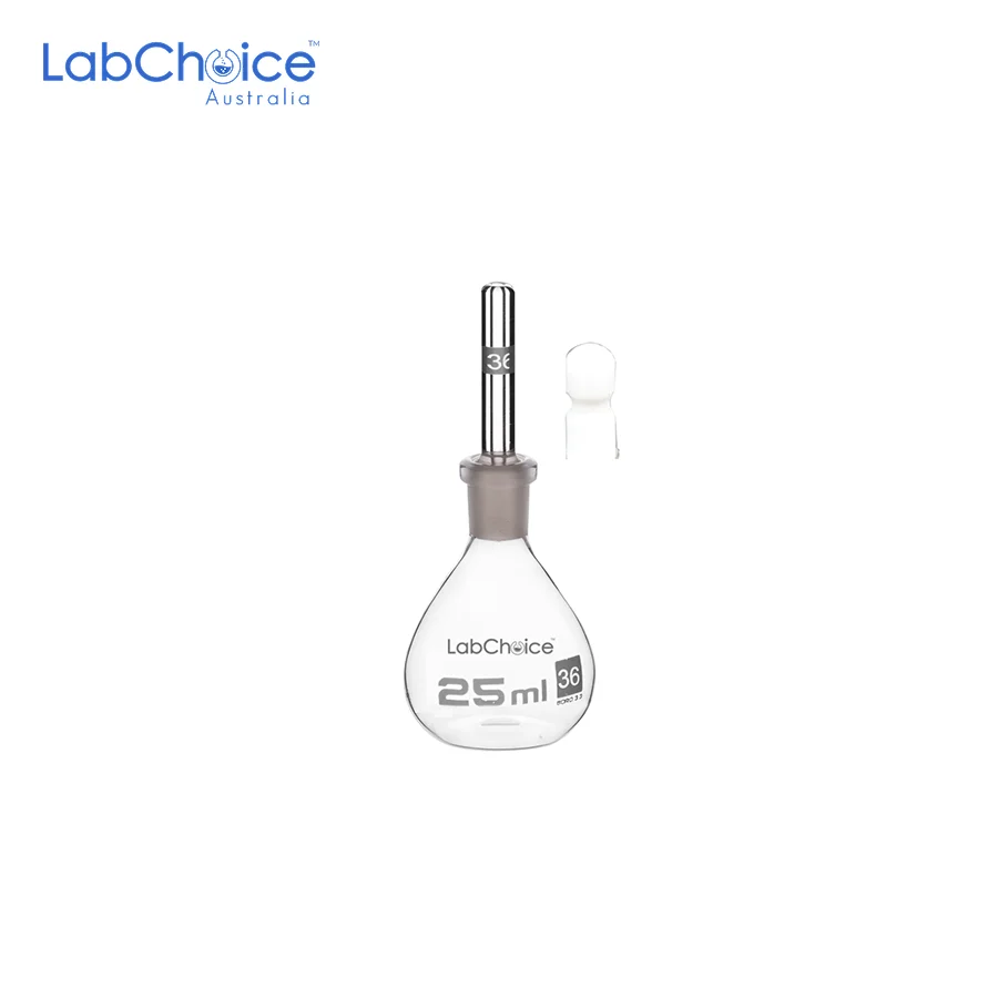 Pycnometer Density Bottle Flat Bottom BORO 3.3 Glass – LabChoice Australia