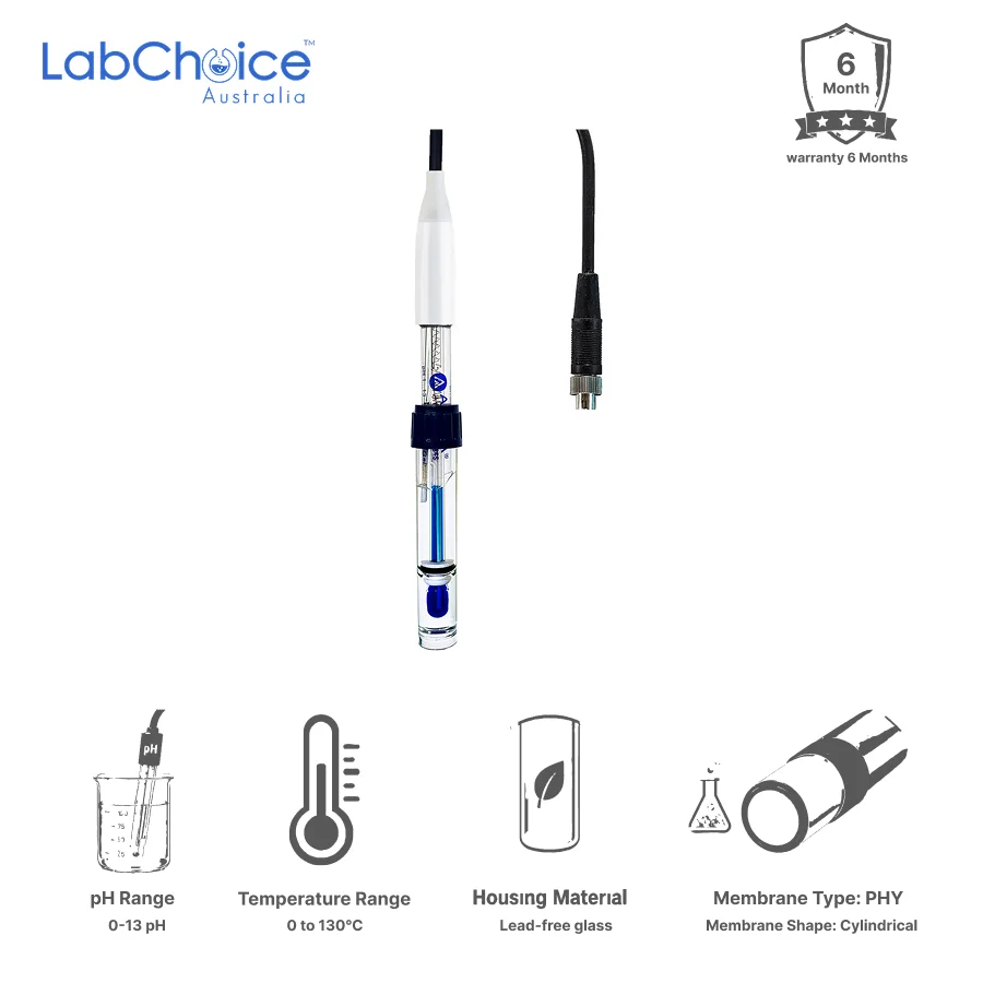 pHTemp Electrode for High Temperature and Caustic Water- LabChoice AU pHTemp Electrode for High Temperature and Caustic Water LabChoice AU