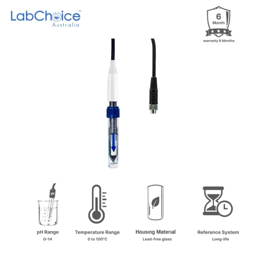 pH/Temp Electrode for Raw and Frozen Meat, Non-Refillable, Titanium Body, 0–14 pH pH/Temp Electrode for Raw and Frozen Meat, Non-Refillable, Titanium Body, 0–14 pH - Image 1