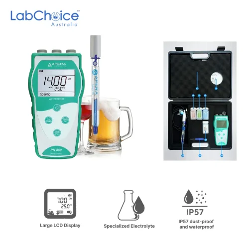 Portable pH Meter Kit PH850-BR with LabSen 213 Electrode for Beverage Making, 0 to 14 pH - Image 1