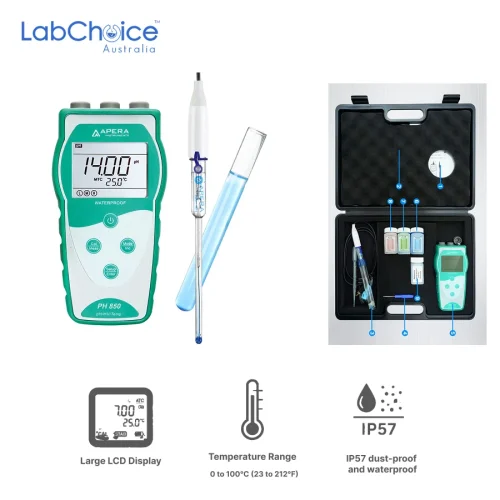 Portable pH Meter Kit PH850-MS with LabSen 243-6 Electrode for Test Tubes and Small Samples, 0 to 14 pH - Image 1