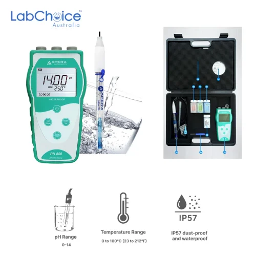 Portable pH Meter Kit PH850-PW with LabSen 803 Electrode for Pure Water, 0 to 14 pH - Image 1