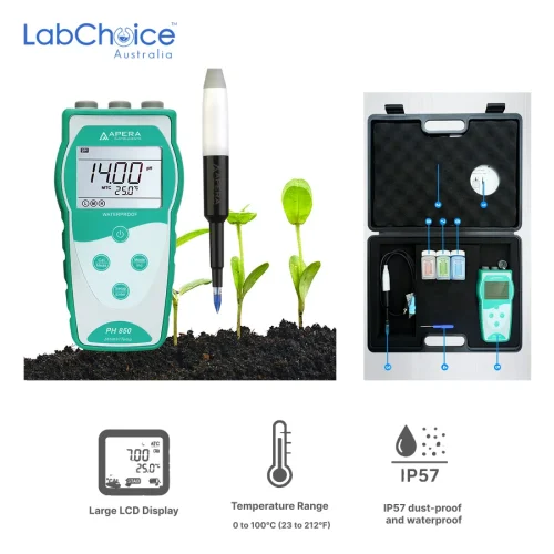 Portable pH Meter Kit PH850-SL with LabSen 553 Spear Electrode for Direct Soil Testing, 0 to 14 pH - Image 1